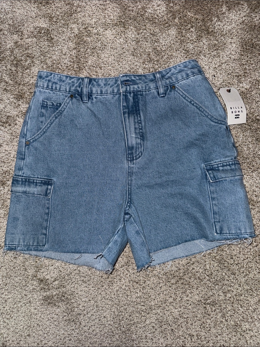 Billabong Women's Light Blue Denim Cargo Shorts